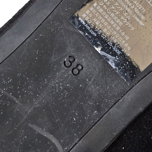 H&M Women's Black Faux Suede Leather Pointed Toe Classic Kitten Pumps Heels 38 - Picture 7 of 16